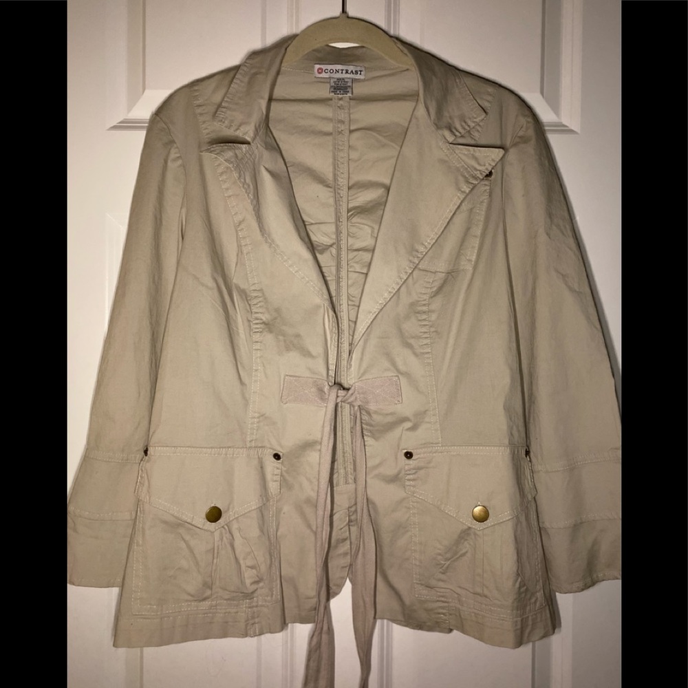 NWOT Contrast khaki lightweight utility jacket.